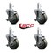 Service Caster 3.5'' Gray Poly Swivel 7/16'' Grip Ring Stem Caster Set with Brake, 4PK SCC-GR20S3514-PPUB-TLB-716138-4 - alternate 4